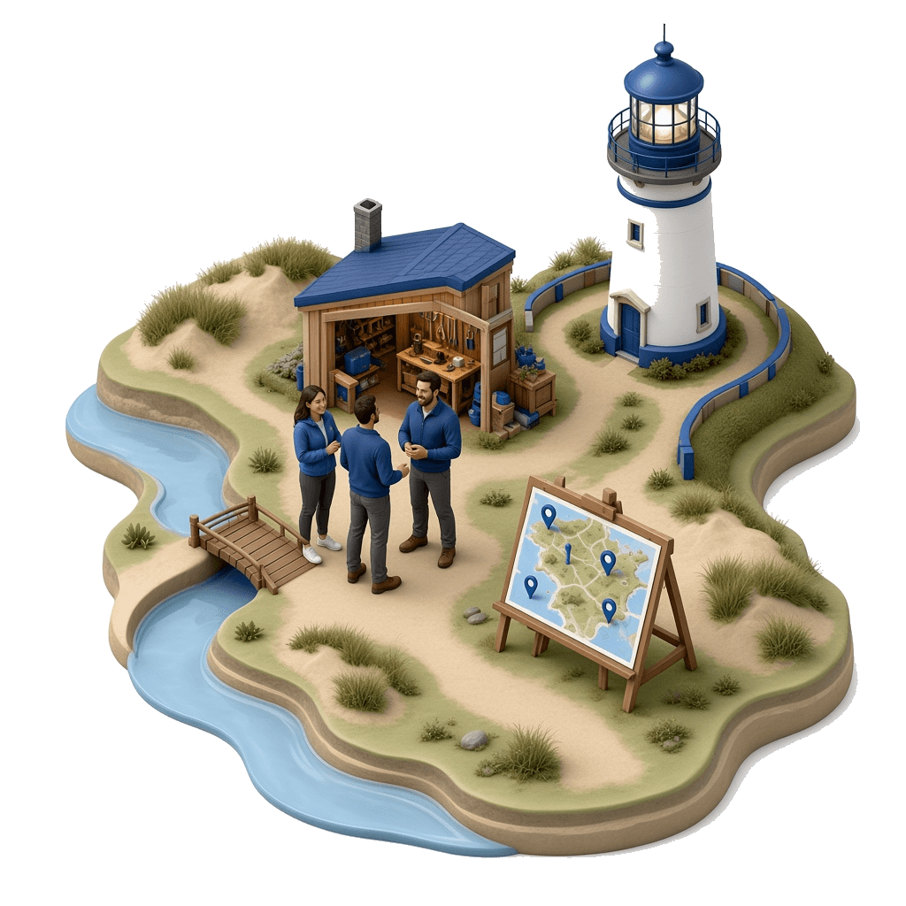 Isometrische illustratie van Brabant en de community